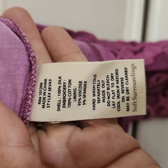 Soft Surroundings Hermosa Silk Tunic Dress P Large Plumberry Holidays Luxury - Picture 11 of 16